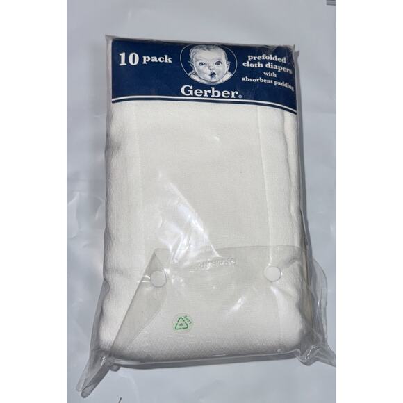 Gerber Unisex Baby Birdseye Prefold Cloth Diapers 3 Ply 10 Pack New In Package - Picture 6 of 6